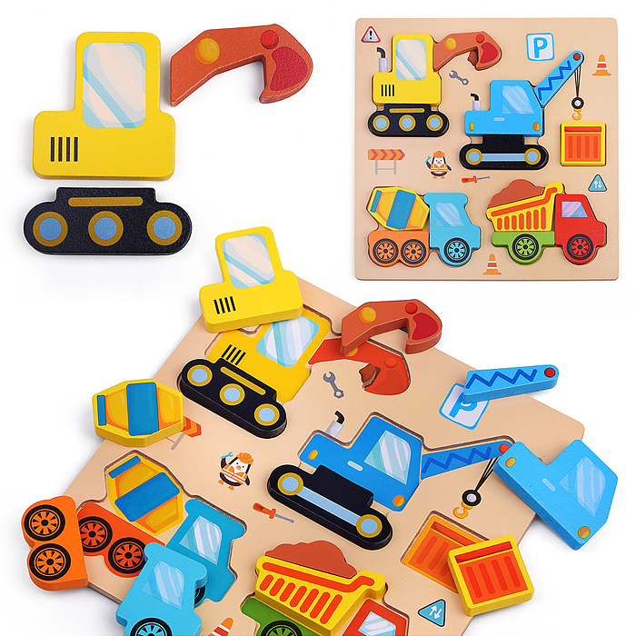 Пазл-вкладыш D2208 "Строительная техника"