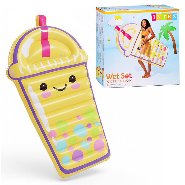 Надувной матрас-плот для плавания 173х99х20см "Boba Duddy", до 100кг, 58738  INTEX