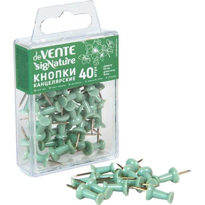 Кнопки канцелярские силовые "SigNATURE" диаметр 9,6 мм, с иглой серебристого цвета, в форме