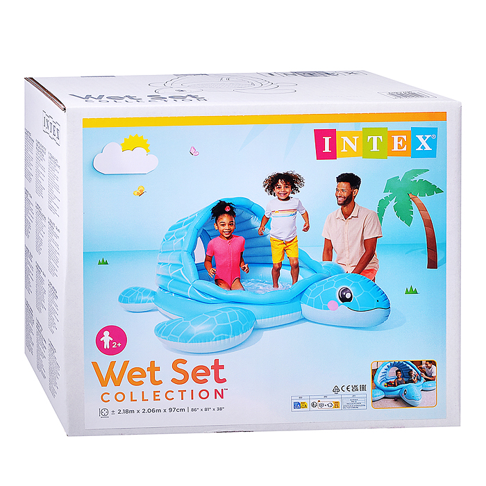 Бассейн надувной "Черепашка" 15л,  61x15см от 1 до 3 лет, 48677NP INTEX