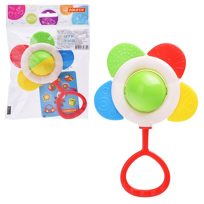 Погремушка-прорезыватель с ручкой "Цветочек" (V2) 
