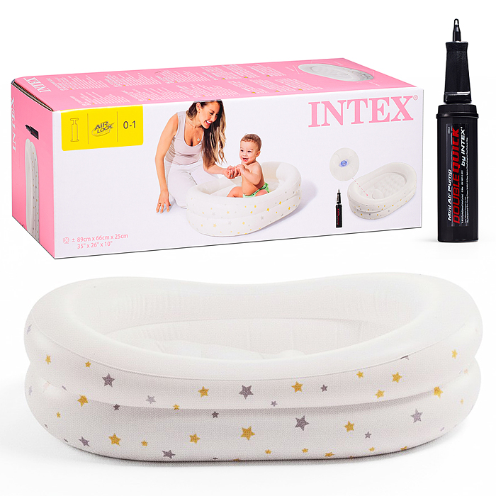 Детская ванночка «Звездочка», 89 см x 66 см x 25 см, ручн.насос, 48523NP INTEX