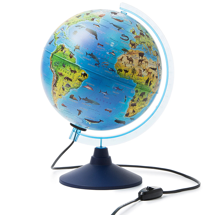 Интерактивный глобус Зоогеографический (детский) 250мм с подсветкой