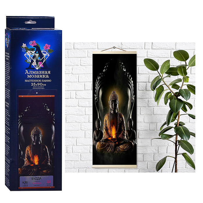 Алмазная мозаика 35х90 "Панно. Будда" (33 цвета) Алмазная мозаика 35х90 "Панно. Будда" (33 цвета)