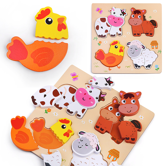 Пазл-вкладыш D2205 "Животные фермы"