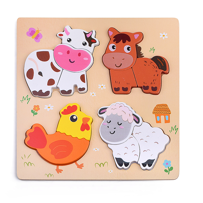 Пазл-вкладыш D2205 "Животные фермы"