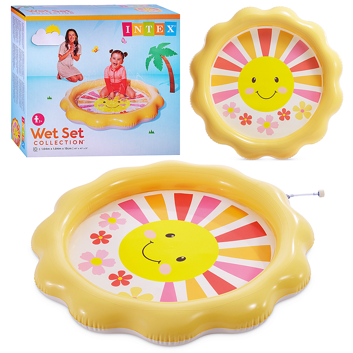 Надувной бассейн с брызгами «Солнышко» 104*104*13см, от 2-х лет, 56126NP, INTEX