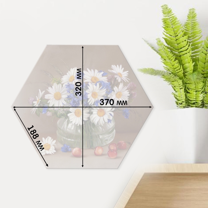 Картина по номерам 37х32 "Бузин. Ромашки и васильки" Гексагон (28 цветов)