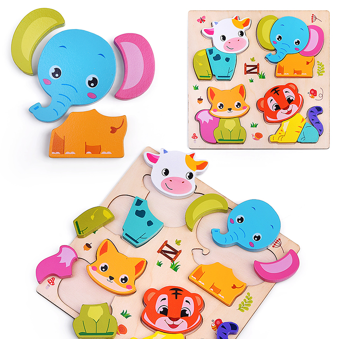 Пазл-вкладыш D2163 "Веселые зверята"