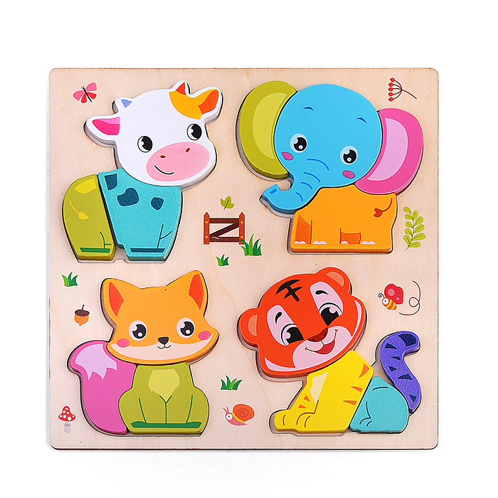 Пазл-вкладыш D2163 "Веселые зверята"