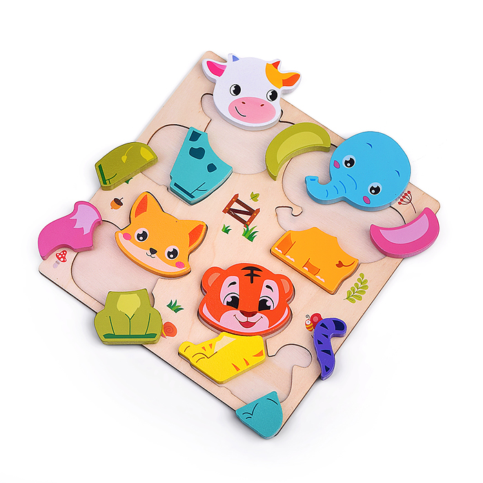 Пазл-вкладыш D2163 "Веселые зверята"