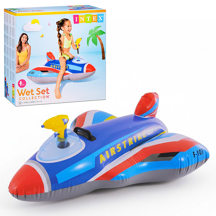 Игрушка надувная для плавания "Истребитель" 117*104 см, 2 цвета, от 3-х лет, 57531NP INTEX