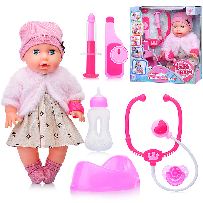 Пупс YL2335D-C "Яночка" со звуком, с аксессуарами, в коробке