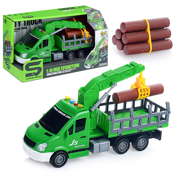 Машина JS145 "ЛесМастер" 1:16 (свет, звук) в коробке