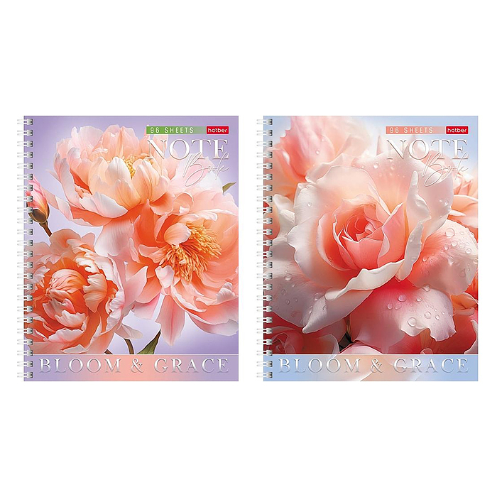 Тетрадь 96л. клетка "Цветение и грация" А5 на гребне Тетрадь 96л. клетка "Цветение и грация" А5 на гребне