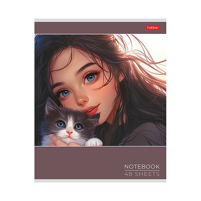 Тетрадь 48л. клетка "Cats and girls" А5 на скобе
