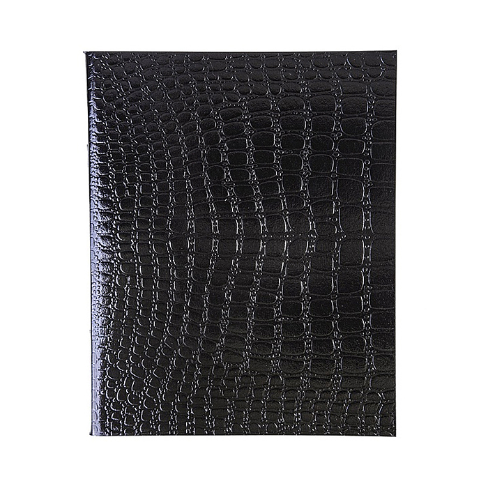 Тетрадь 48л. клетка "Metallic" А5 на скобе тиснение Croco Черная