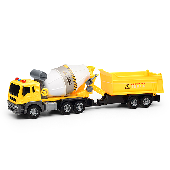 Машина JS151 "Бетономешалка с прицепом" в коробке