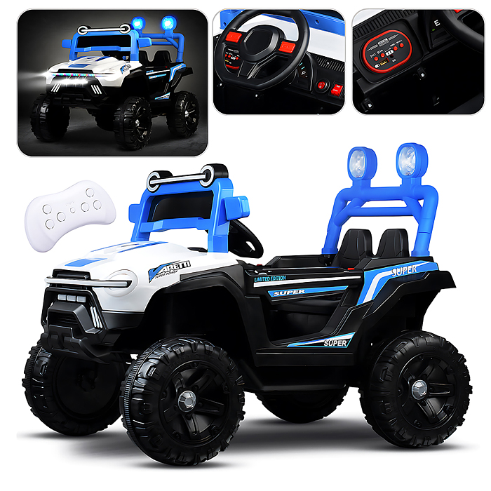 Электромобиль U014091Y "Дорожный патруль" на аккумуляторе, в коробке (синий)