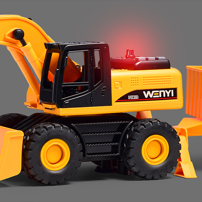 Экскаватор WY1139ABC-1 "Многофункциональный" с прицепом, 1:14 (свет, звук) в коробке