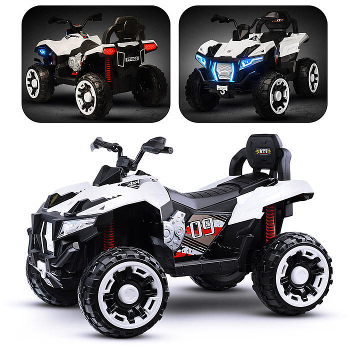 Квадроцикл U014084Y "Тайфун" на аккумуляторе, в коробке (белый)