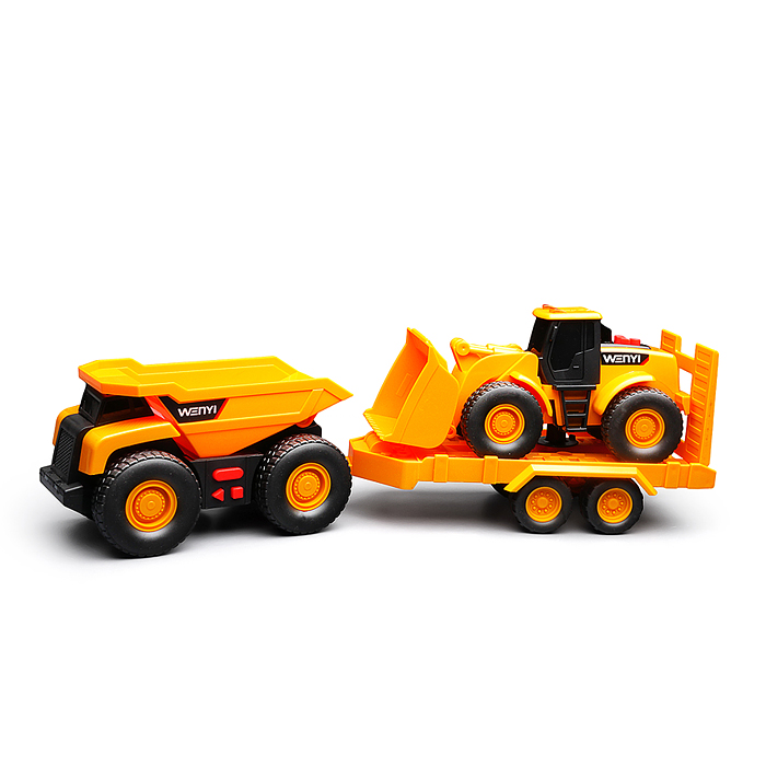 Машина WY1106A-1 "Бульдозер" с трактором и прицепом, 1632 (свет, звук) в коробке