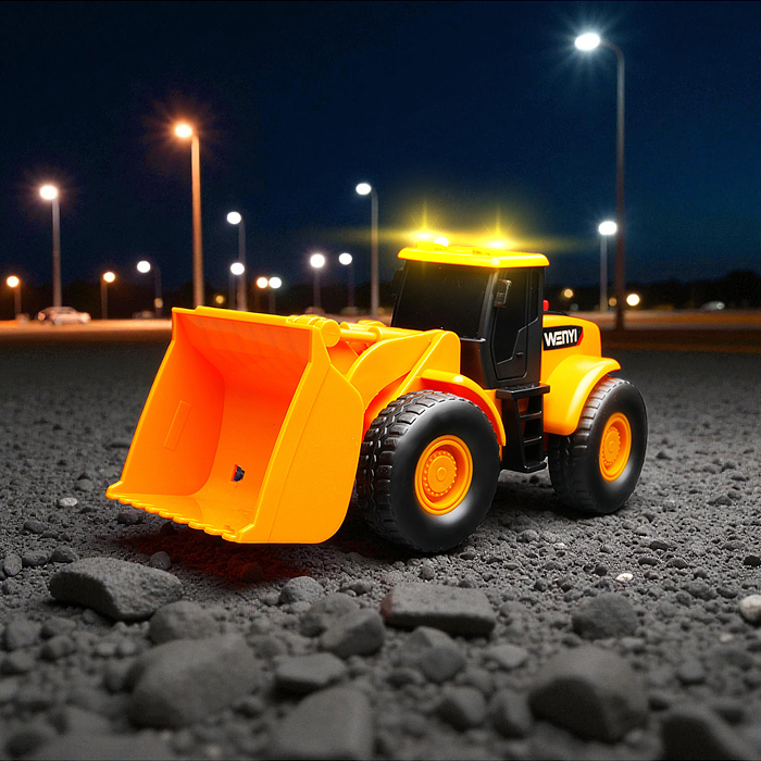 Машина WY1106A-1 "Бульдозер" с трактором и прицепом, 1632 (свет, звук) в коробке