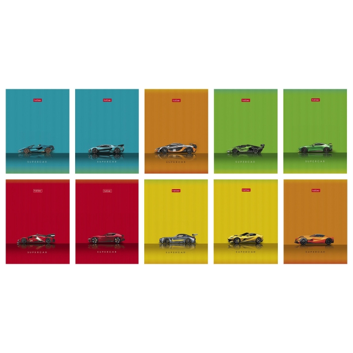 Записная книжка А6 32л клетка "Гоночные авто" на скобе глянцевая ламинация 