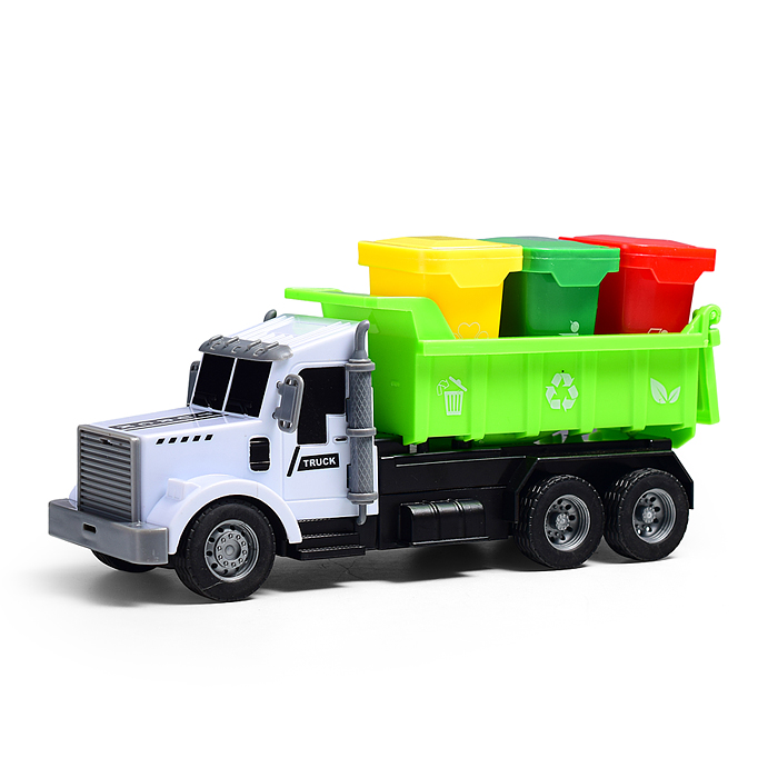 Машина 998-90Y "Мусоровоз" с контейнерами, р/у, 27 MHz, в коробке