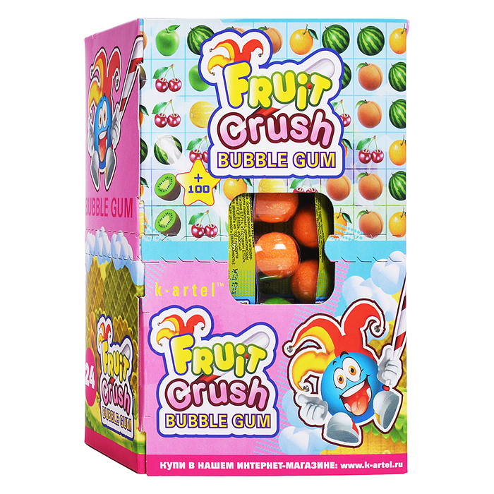 Резинка жевательная дражированная "Fruit Crush" 24шт
