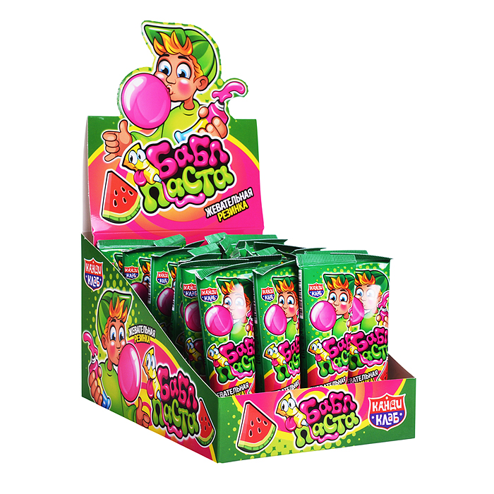 Жевательная резинка "Бабл паста" со вкусом арбуза 20гр*24шт