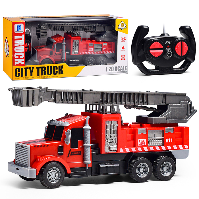 Машина 998-86Y "Пожарная машина" р/у, 27 MHz, в коробке