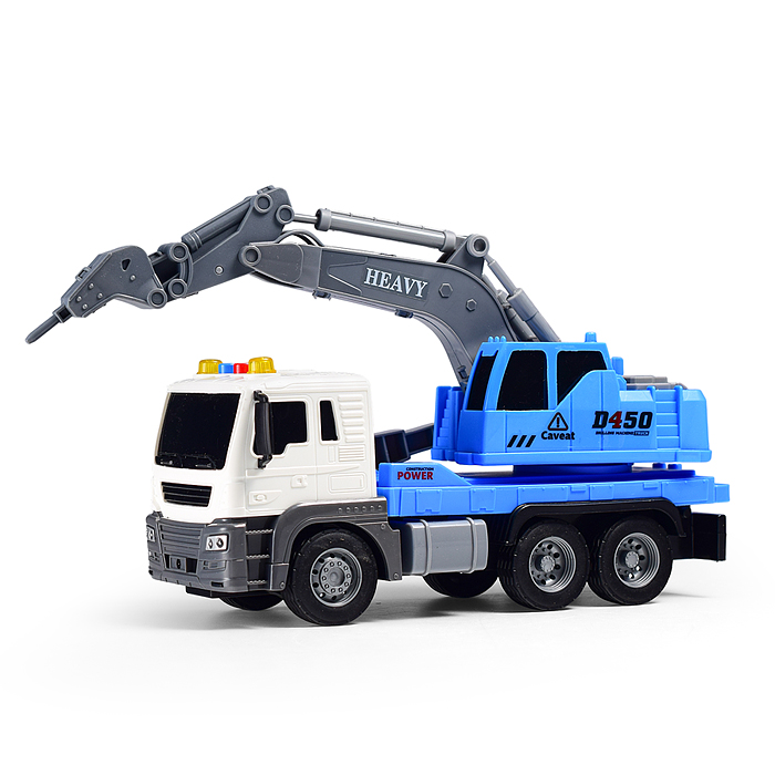 Машина JS104A "СтройМощь" 1:16 (свет, звук) в коробке (цвет синий)