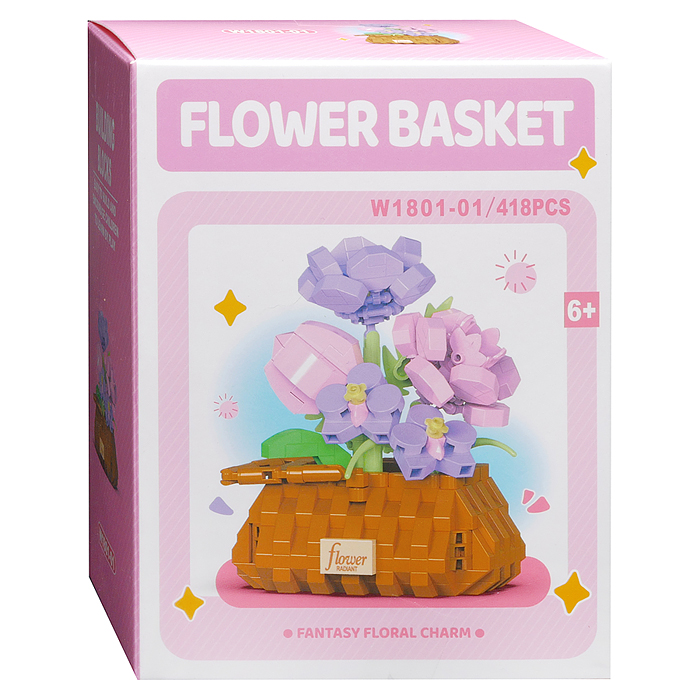 Конструктор W1801-01 "Цветочная мечта" (418 дет.) в коробке