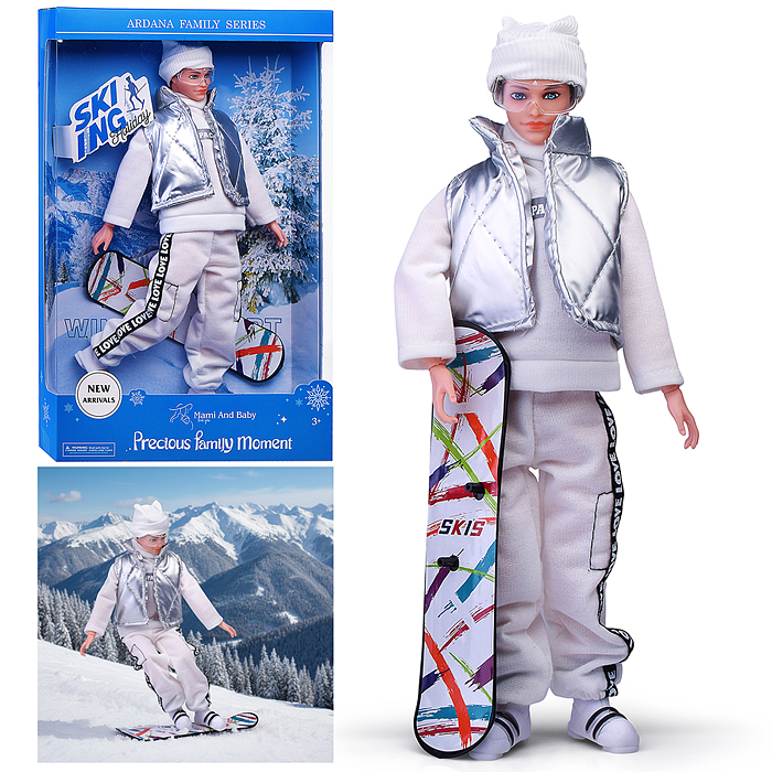 Кукла A806A "Зимнии приключения" с аксессуарами, в коробке