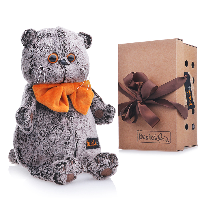 Кот Басик в рыжем бархатном банте.