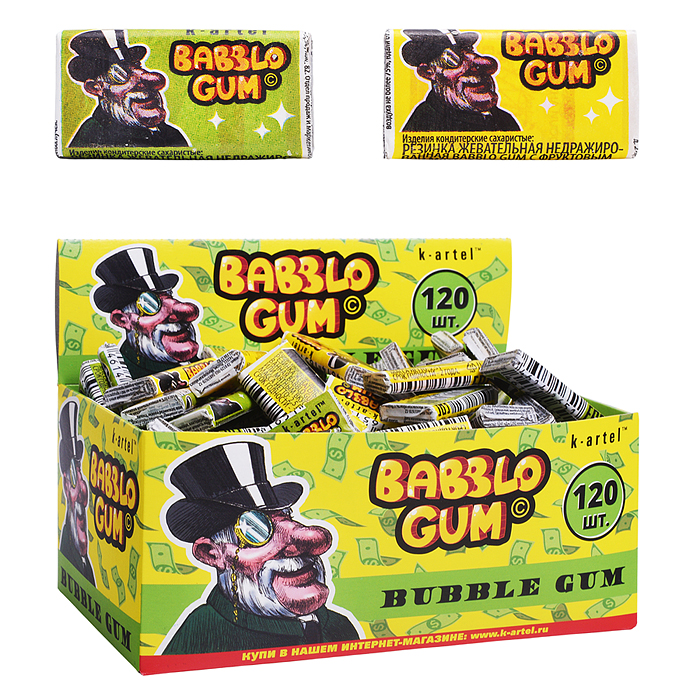 Резинка жевательная недражированная "Bablo Gum" 120шт