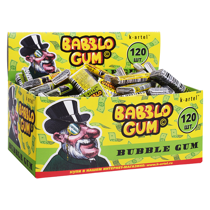 Резинка жевательная недражированная "Bablo Gum" 120шт