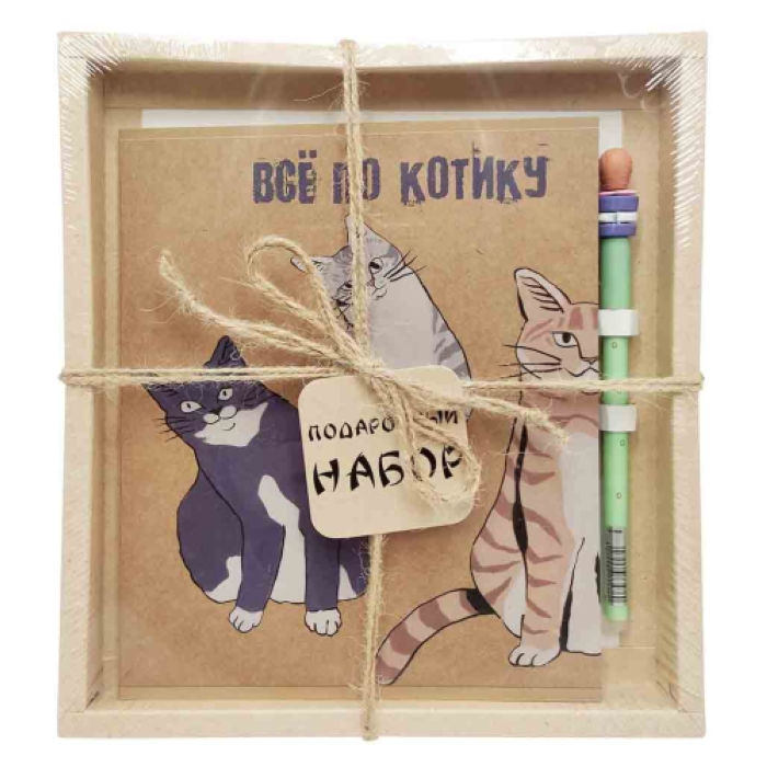 Набор Тетрадь Коты, формат А5, клетка, 48 листов, на скрепке, внутренний блок офсет 60-65 г, 9