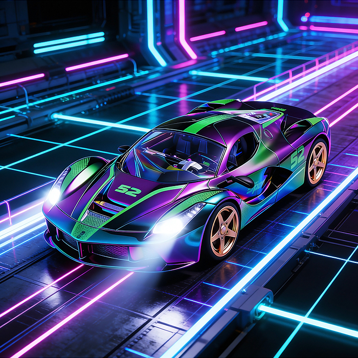 Машина JT738 "Голографик" р/у, 27 MHz, в коробке