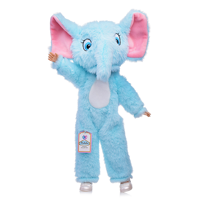 Кукла QJ182D "Вика" в костюме слоника, в коробке