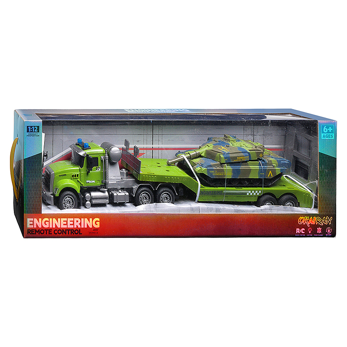 Машина YJ-134-13 "Военный грузовик" с танком р/у 27 MHz, в коробке