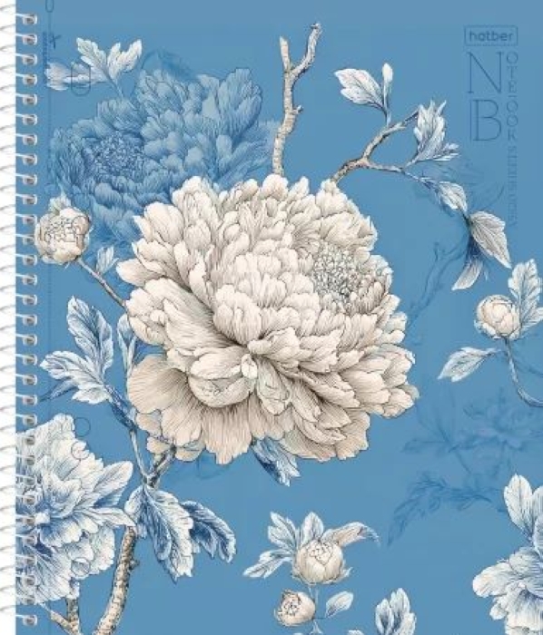 Тетрадь 120л. "Королевские пионы" А5 на спирали 3 цв. разделителя Soft-touch