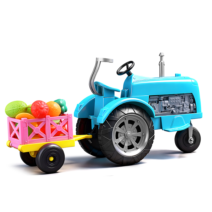 Трактор 568-A "Ферма" с овощами, в коробке