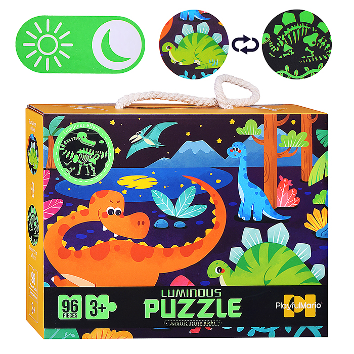Пазл 88751 "Динозавры" светится в темноте (96 дет.)