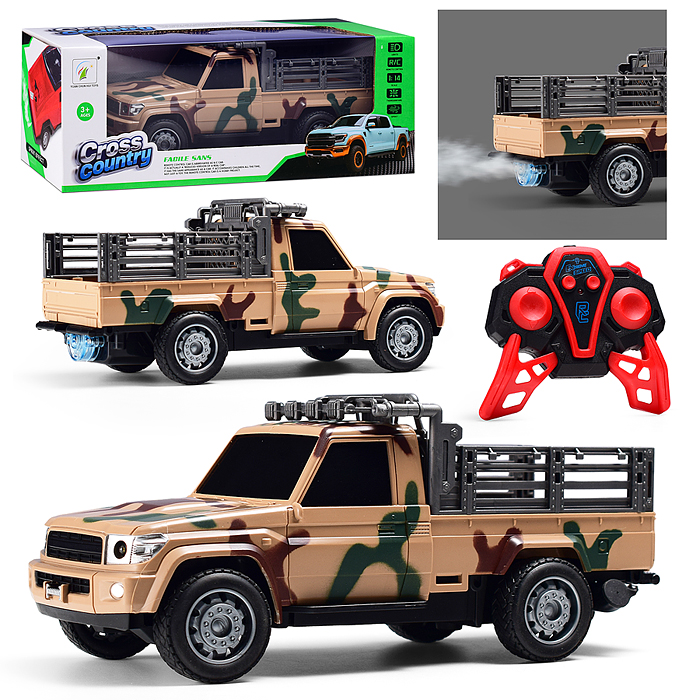 Машина 8911A-1 "Пикап-камуфляж" р/у, с дымом, 27 MHz, в коробке