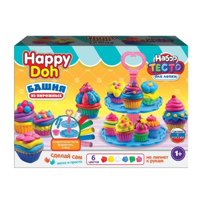 Набор для лепки с формочками "Этажерка с пирожными" 24 см Набор для лепки с формочками "Этажерка с пирожными" 24 см