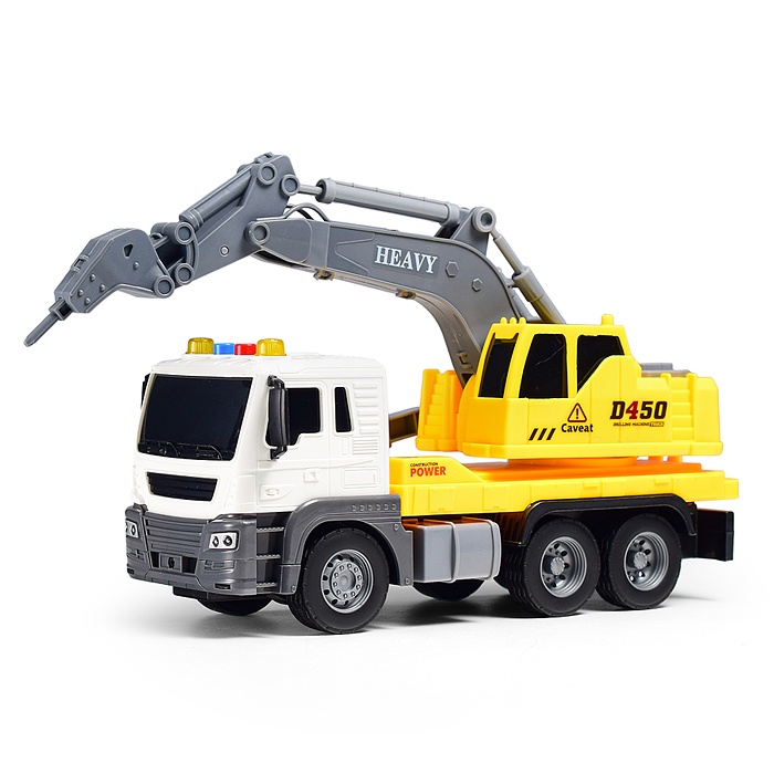 Машина JS104 "СтройМощь" 1:16 (свет, звук) в коробке (цвет желтый)