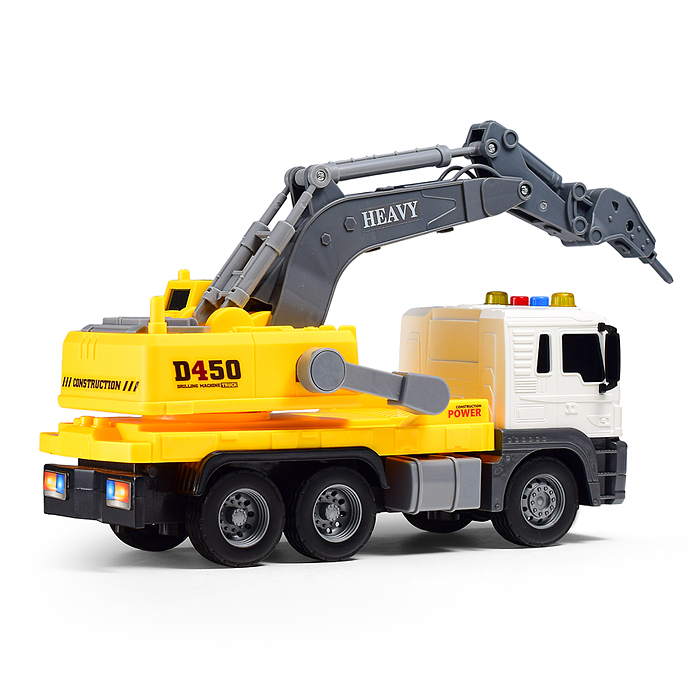 Машина JS104 "СтройМощь" 1:16 (свет, звук) в коробке (цвет желтый)