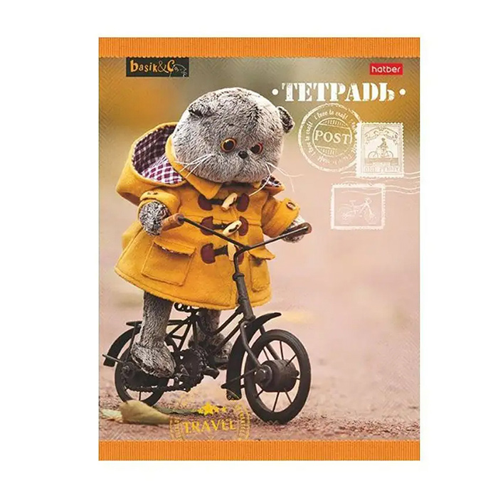 Тетрадь 18л. клетка "Кот Басик"А5 на скобе